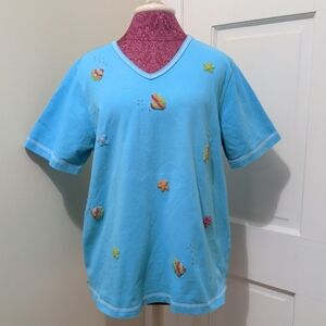 Quacker Factory Beaded Ladies Top Size Large